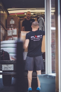 Loading moving truck, movers in Boston, Flash Moving