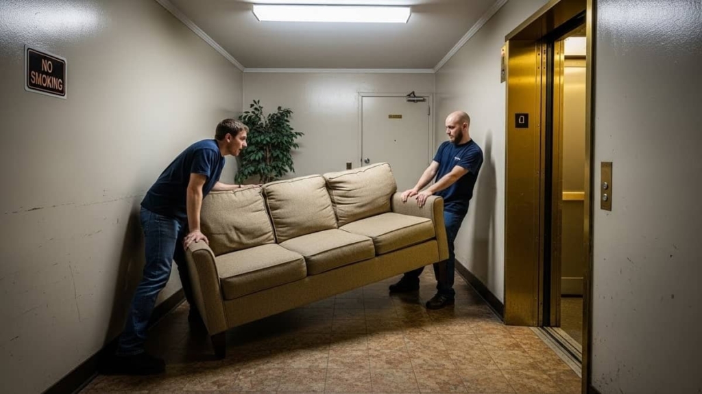 maneuvering large furniture in small areas