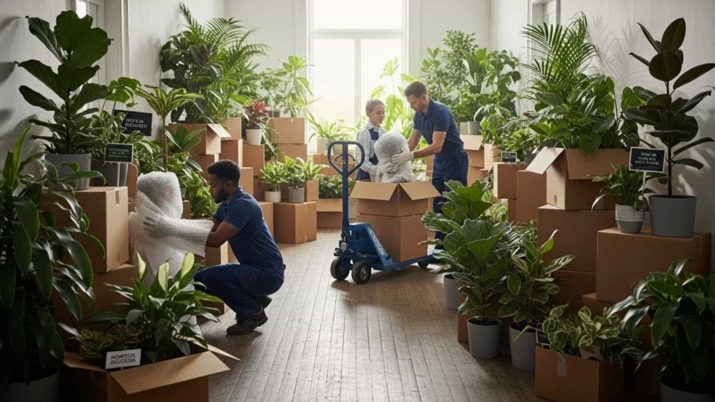 moving houseplants in winter